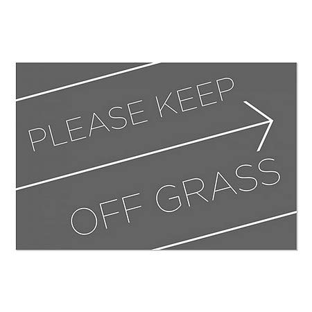 CGSignLab | אנא הרחק את דשא -שחור בסיסי נצמד חלון | 36 x24